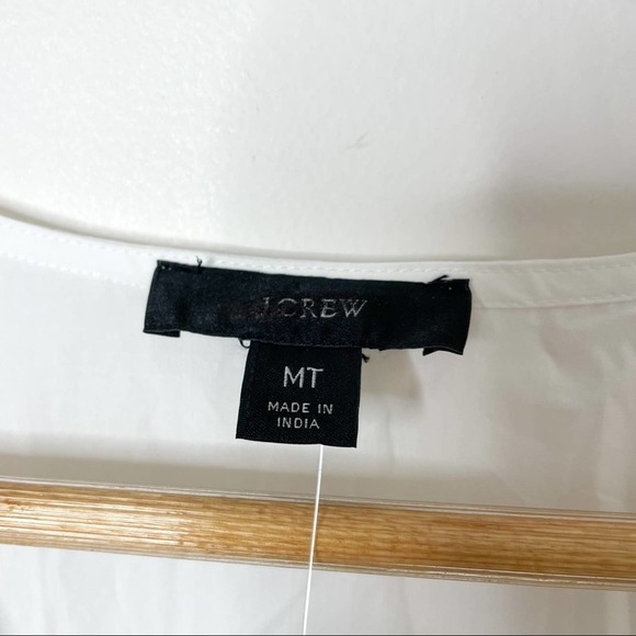 J. Crew white Puff-sleeve cotton poplin wrap dress Medium Tall - Picture 10 of 10